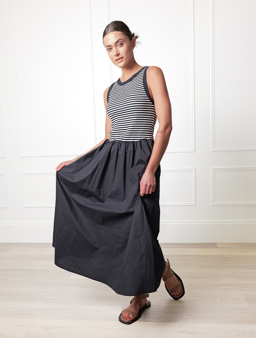 Raven Cotton Dress Navy