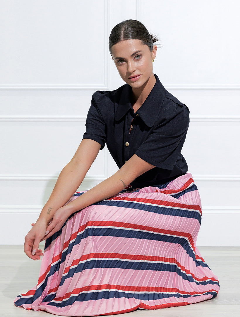 Jaqueline Stripe Skirt Pink