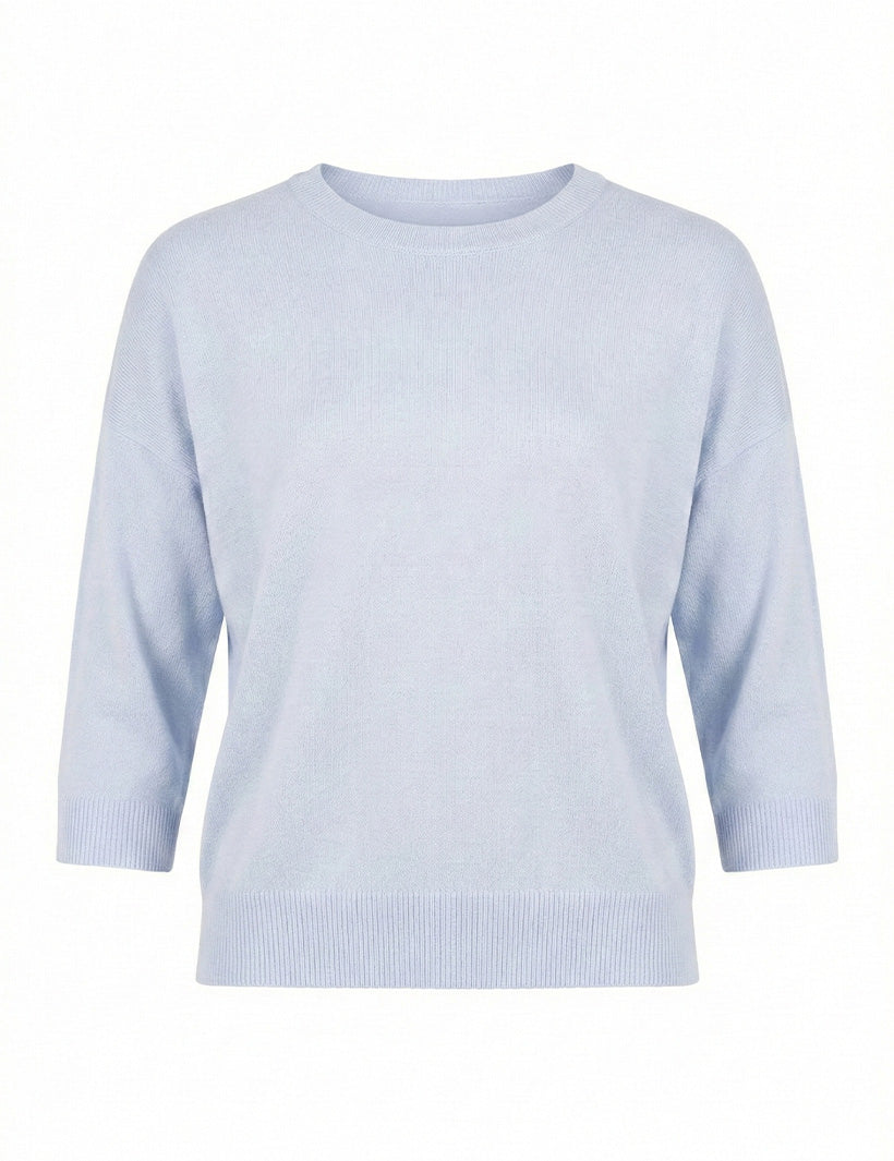 Tara Cashmere Knit Tee Blue