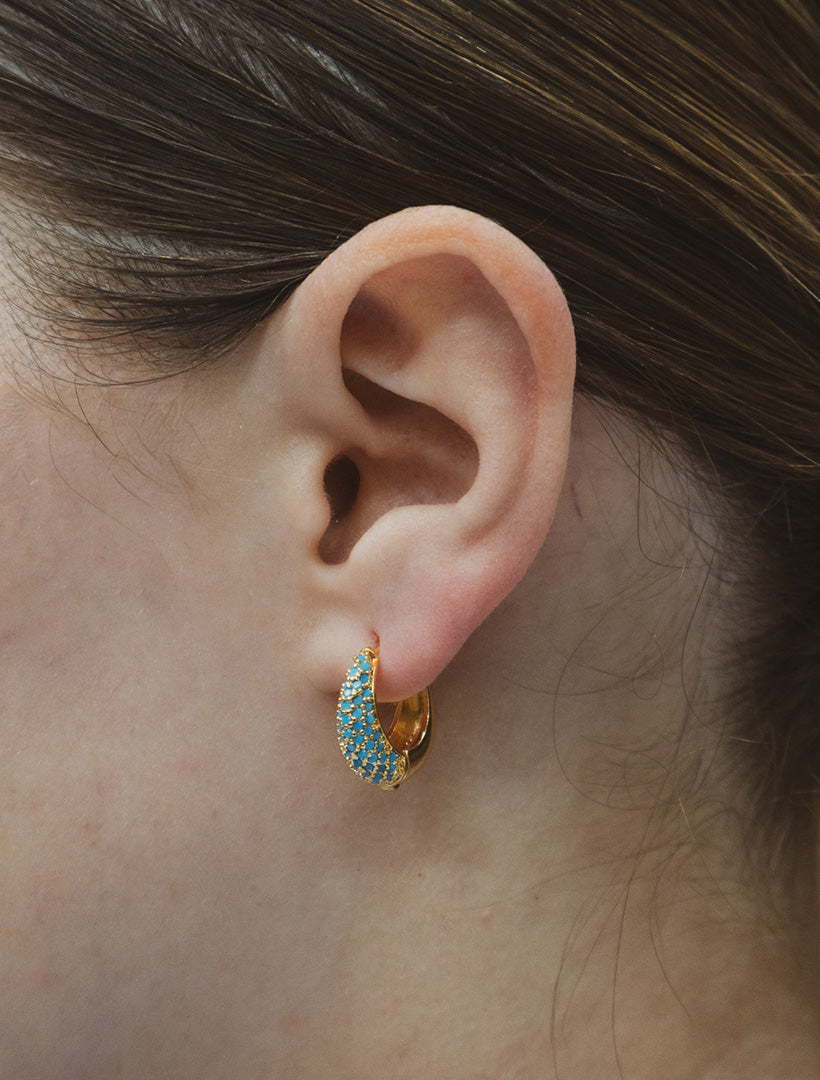 Tear Hoops Turquoise