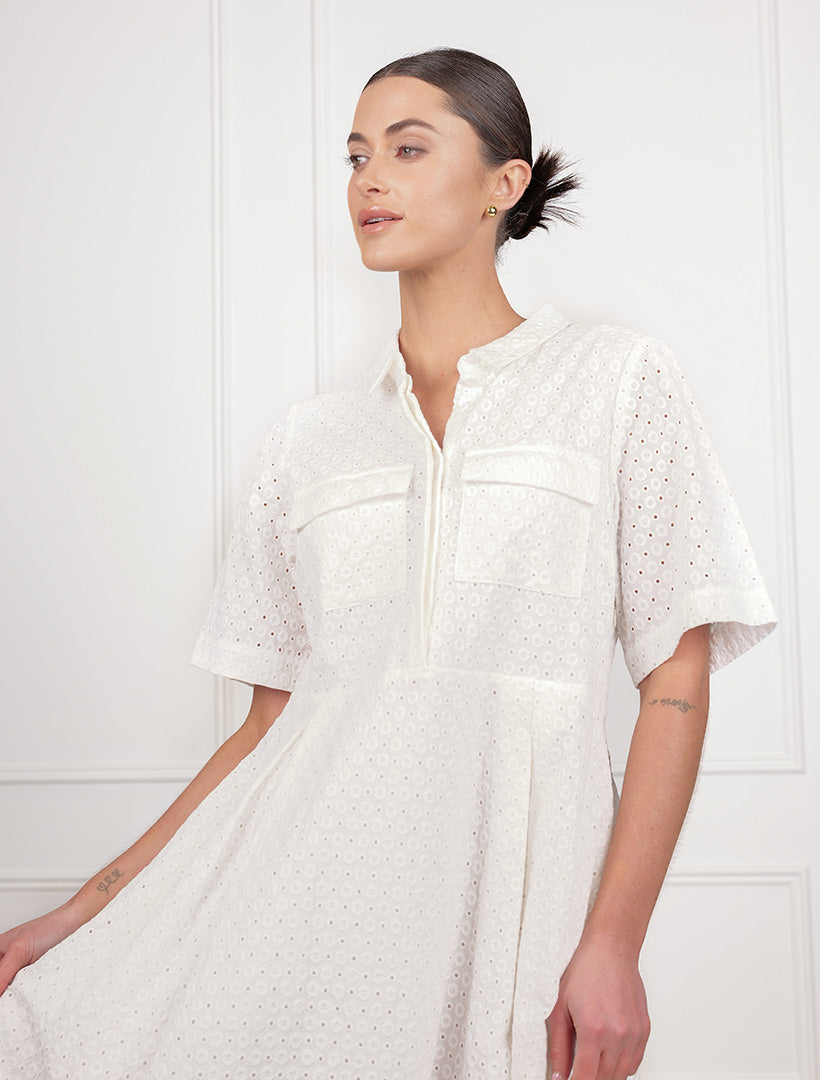 Valetta Lace Dress White
