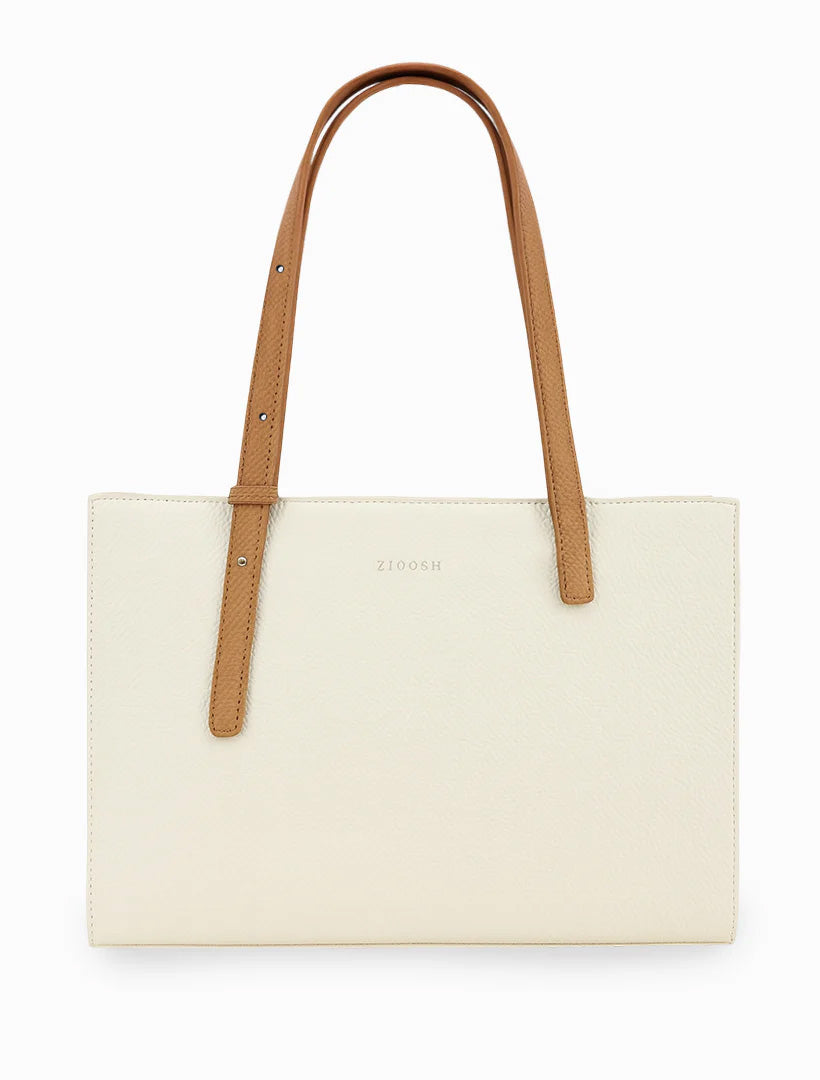 The Sutton Tote White Tan
