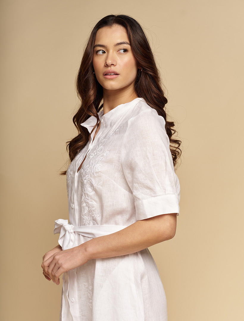 Lou Lou Linen Dress White - FINAL SALE