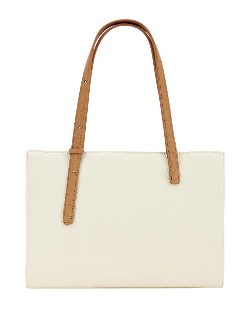 The Sutton Tote White Tan