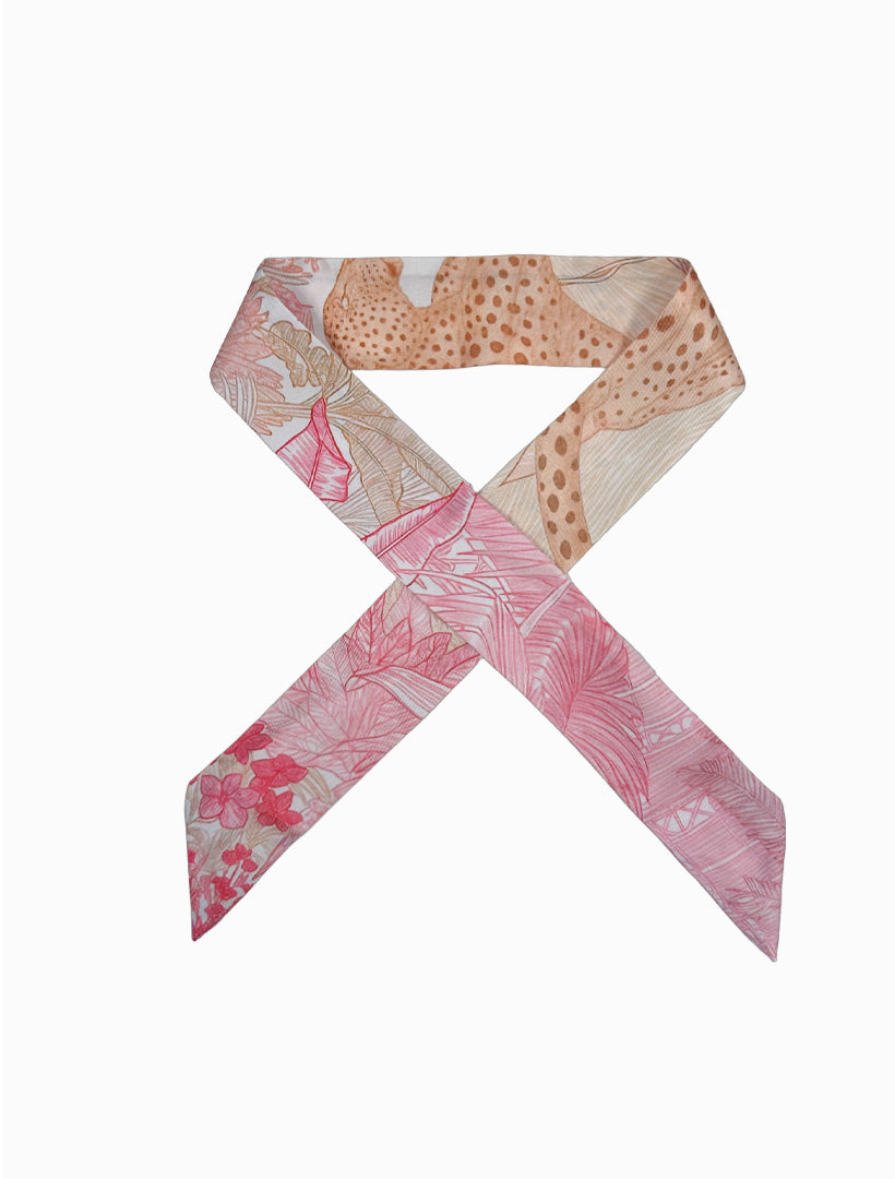 Pink Ferns and Palms Neck Scarf