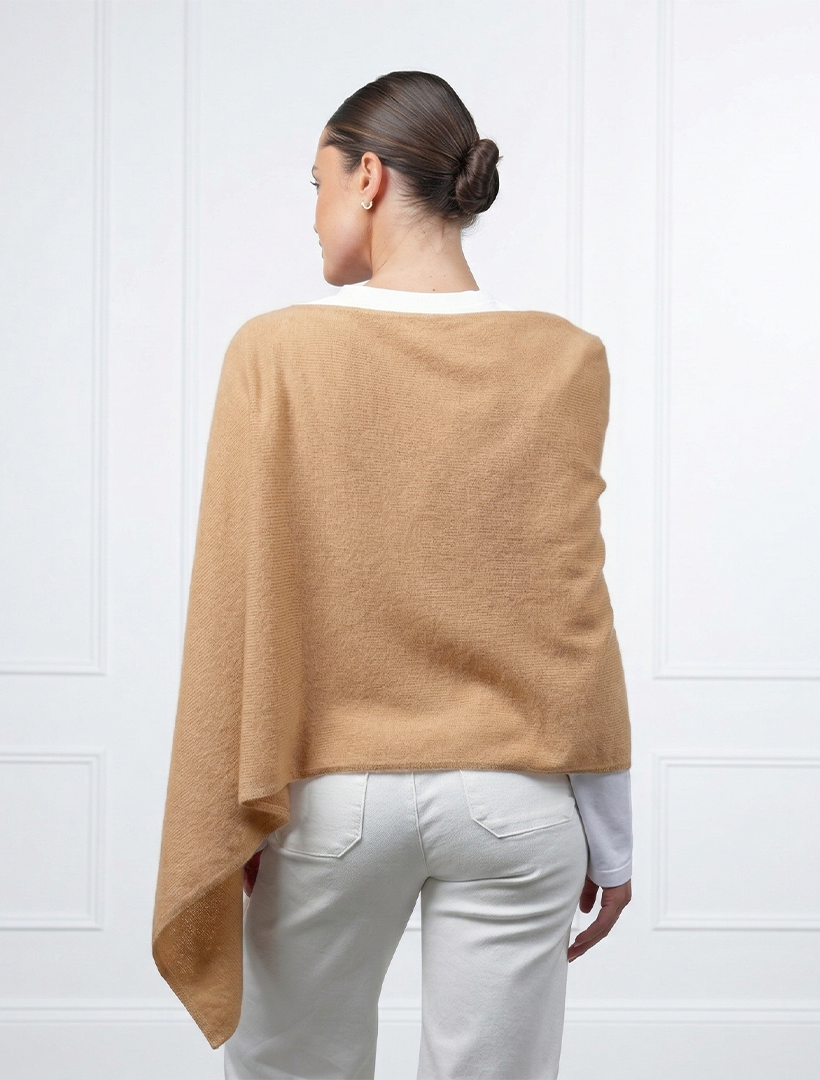Cashmere Ponchette Camel
