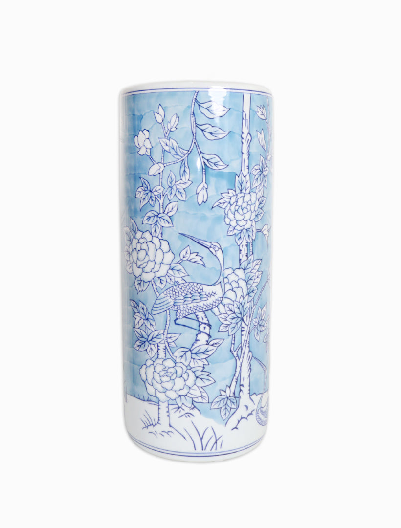 Front view - floral blue umbrella sand 