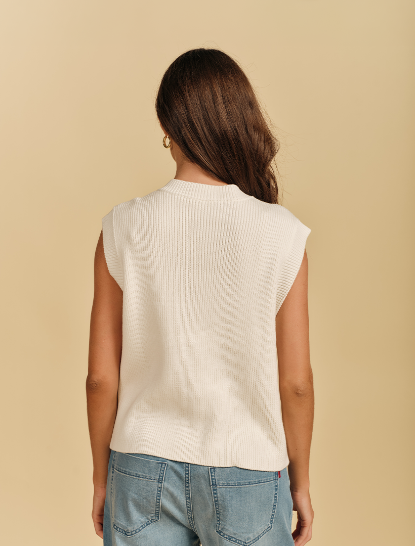 Antoinette Knit Vest White