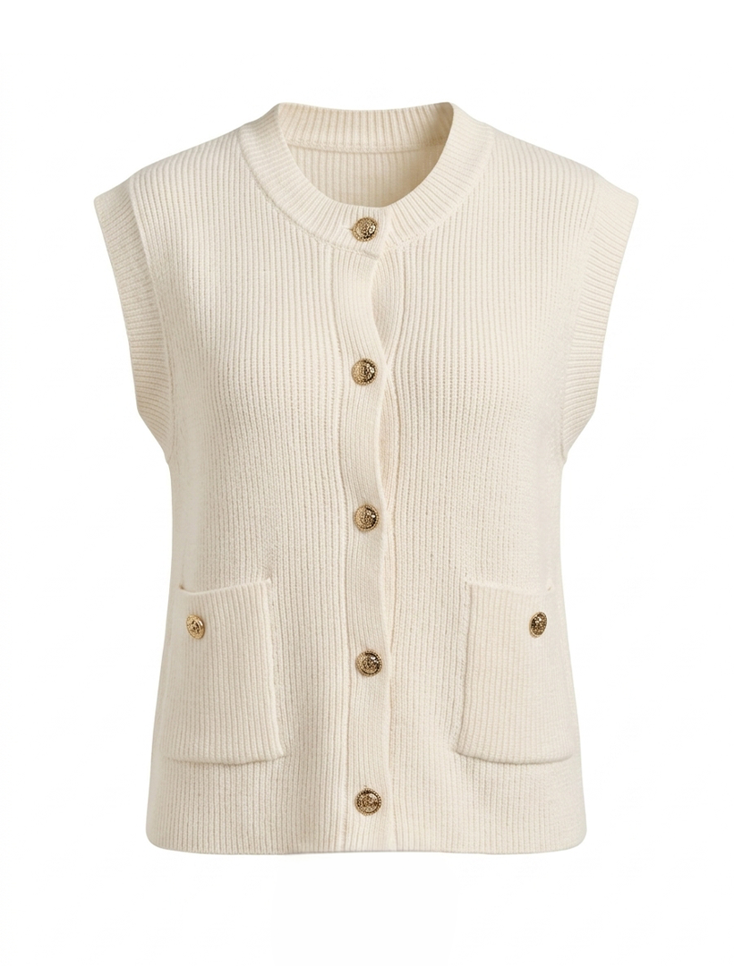 Antoinette Knit Vest White