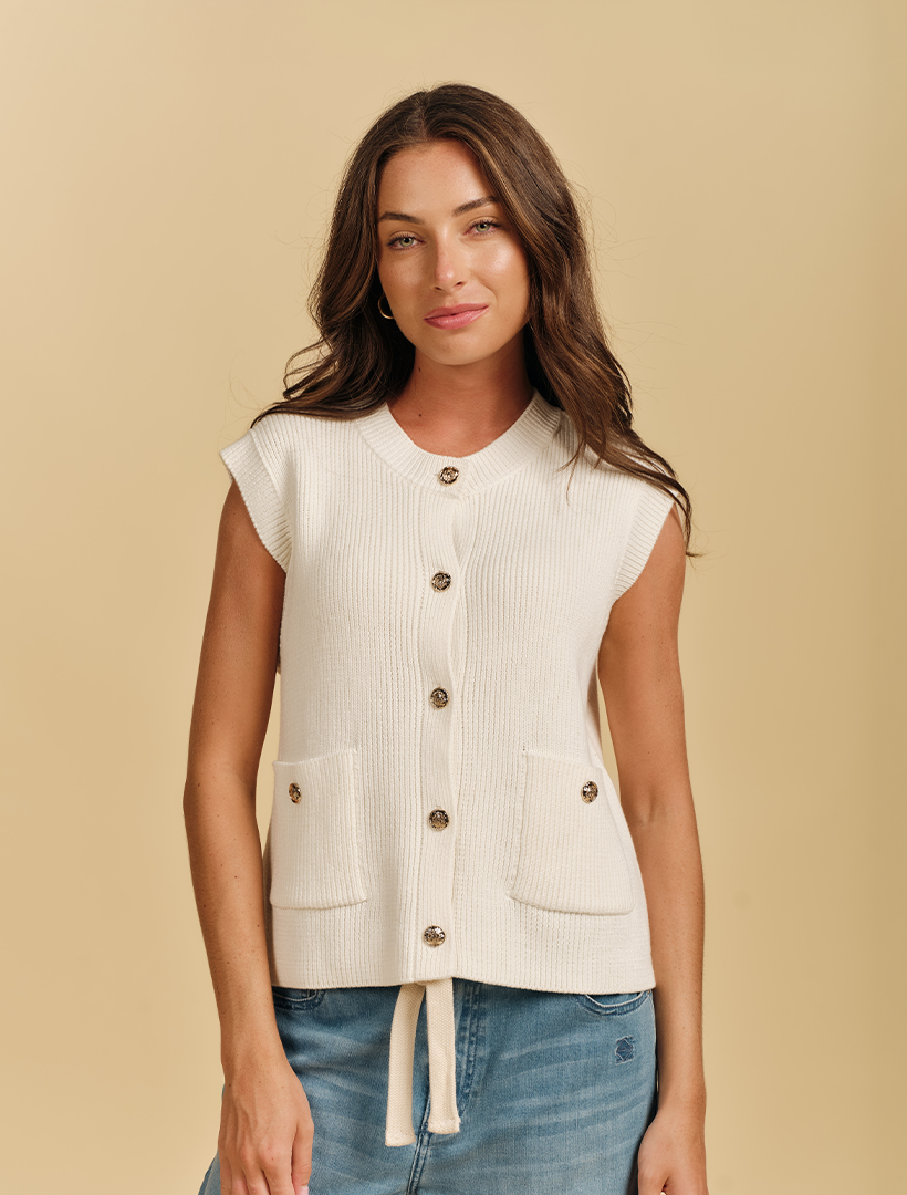 Antoinette Knit Vest White