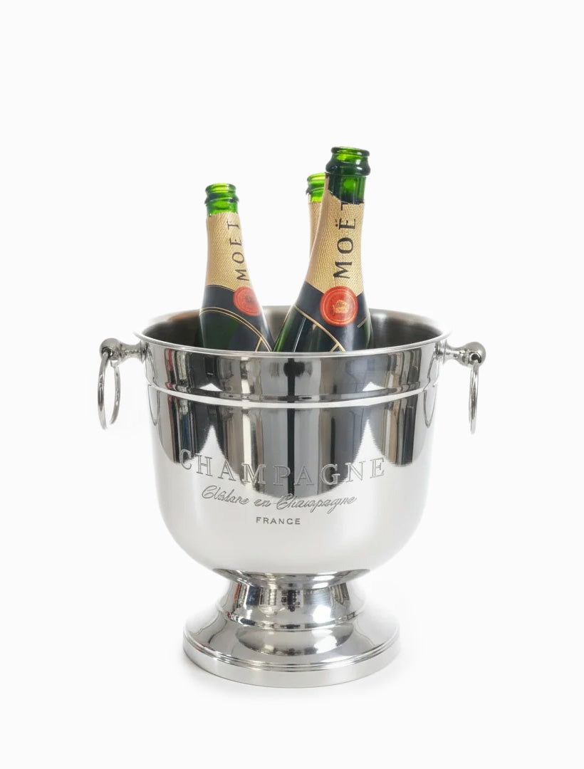 Nickle Champagne Bucket With Ring Handles