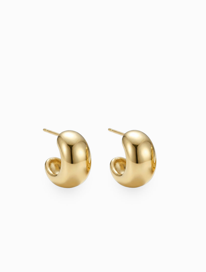 Ball Hoop Earrings Gold