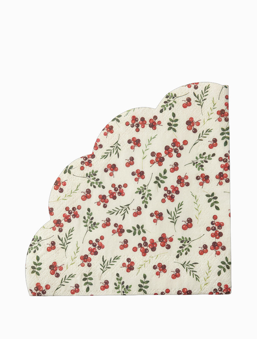 Round Berry Allover Cream Napkins