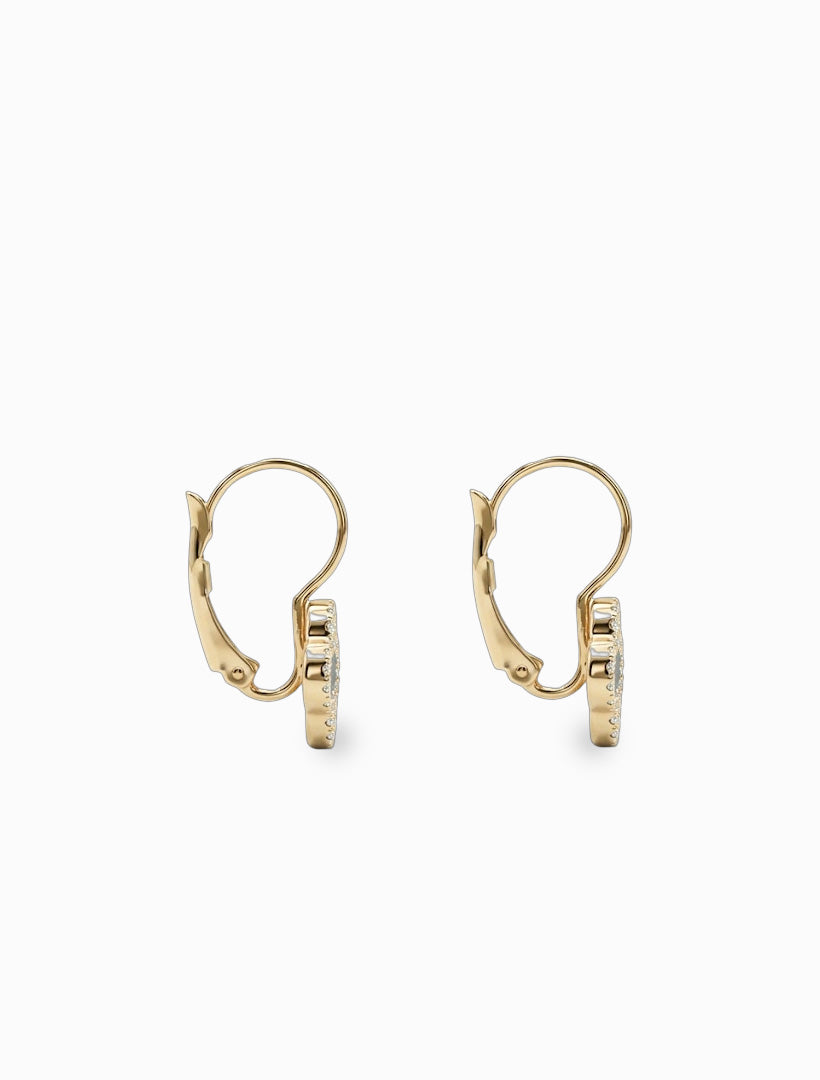 Black Enamel Clover French Hooks