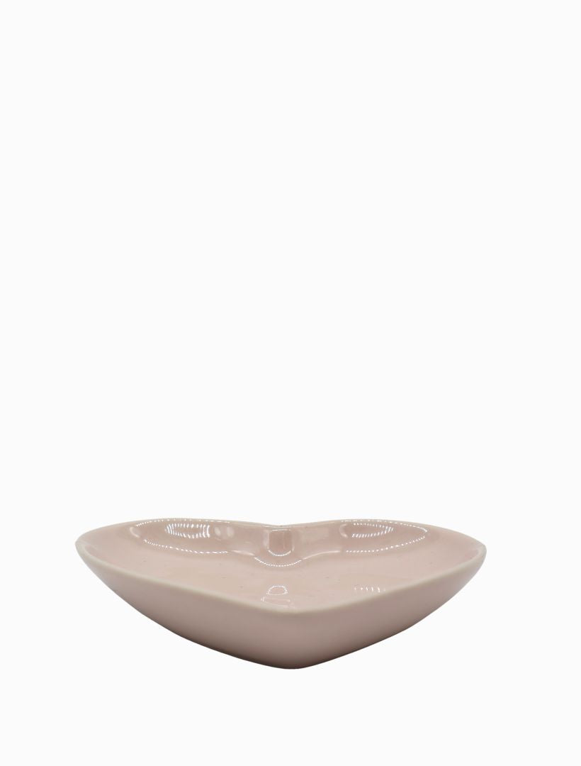 Front view - Blush heart shaped dish