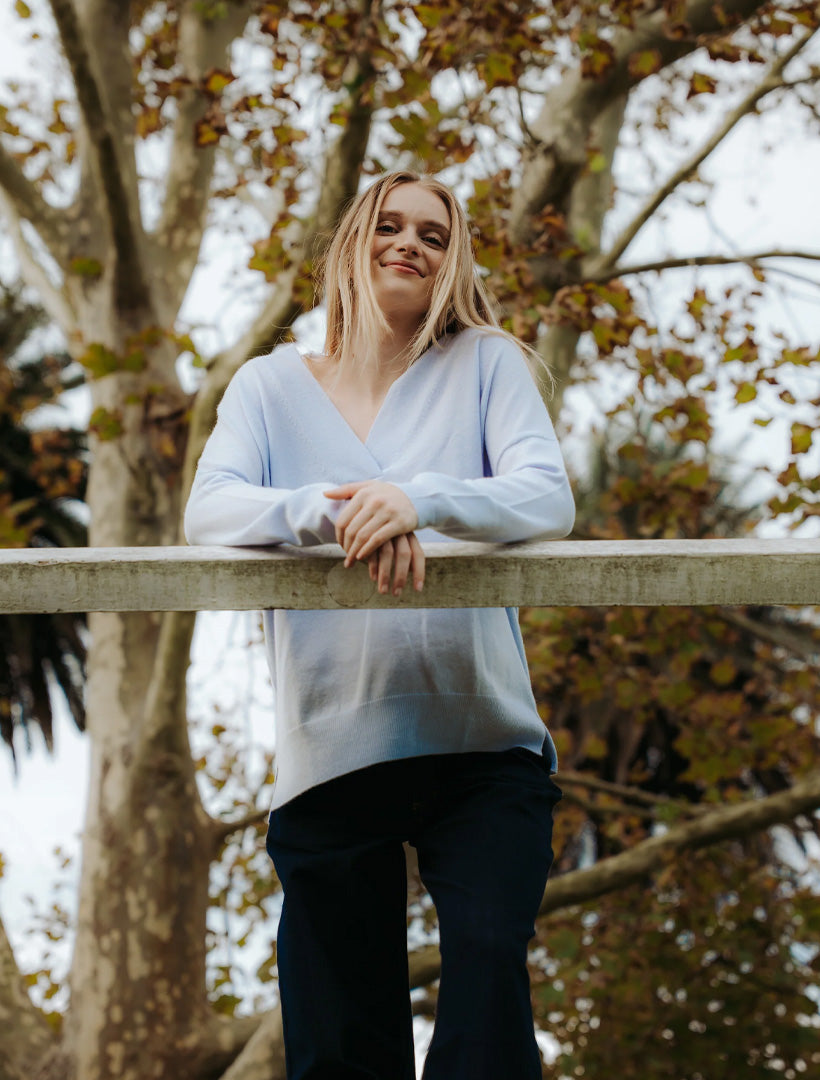 Boyfriend Cashmere Jumper Pale Blue