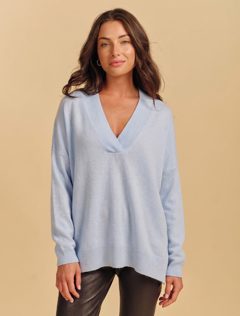 Boyfriend Cashmere Jumper Pale Blue