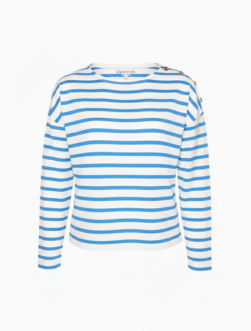 Bretton Stripe Tee Cornflower Blue