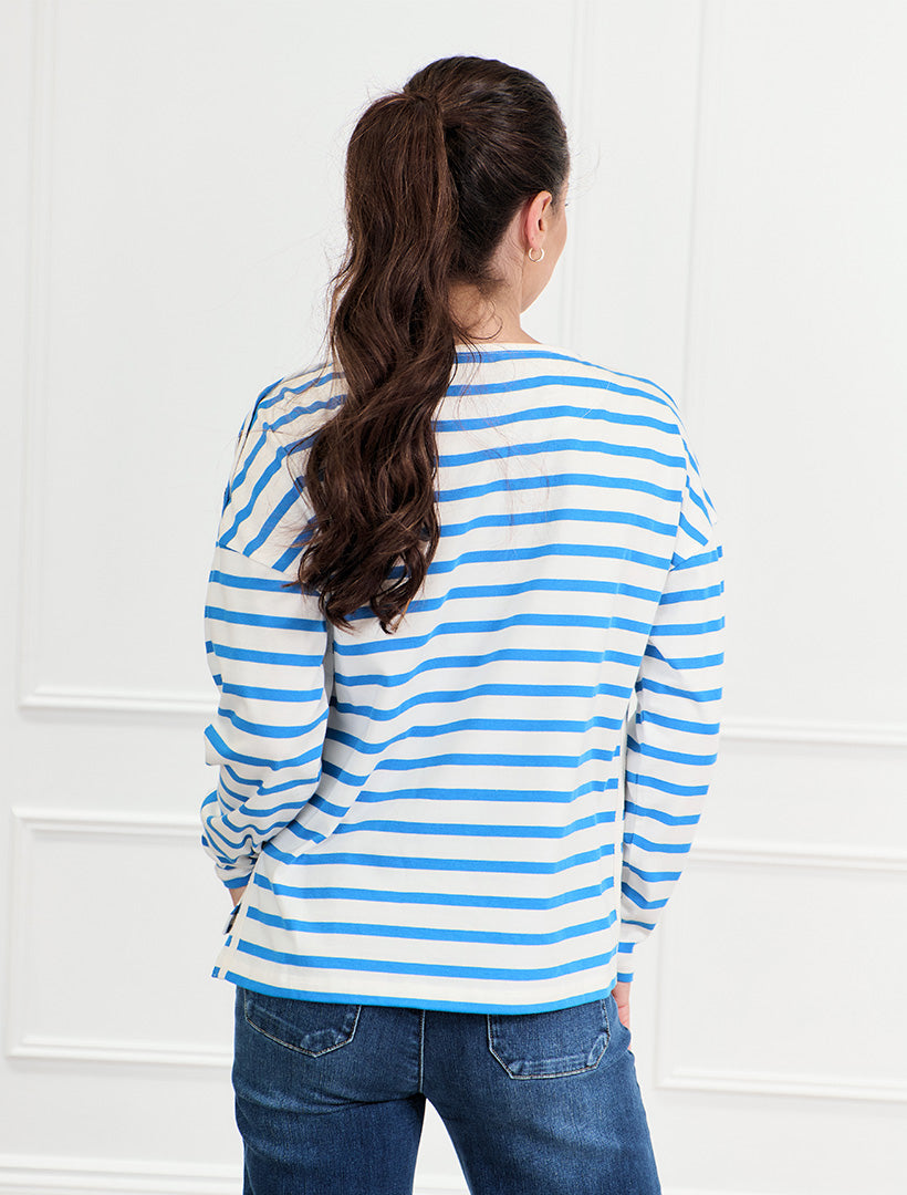 Bretton Stripe Tee Cornflower Blue