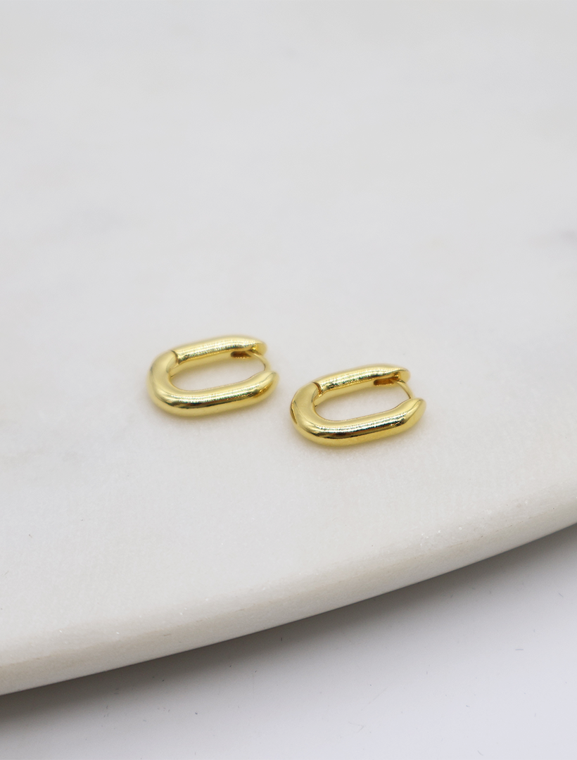 Oval Hoop Earrings Gold Zjoosh