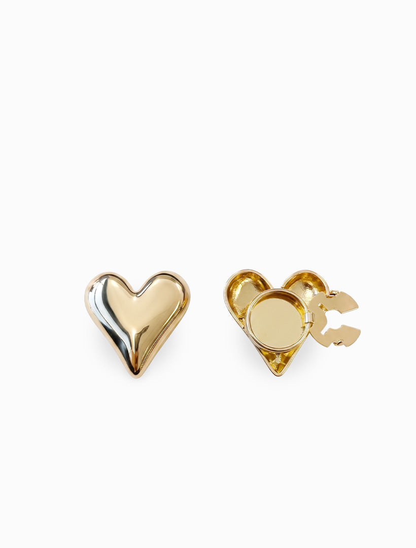 Gold Heart Button Cover Set of 2
