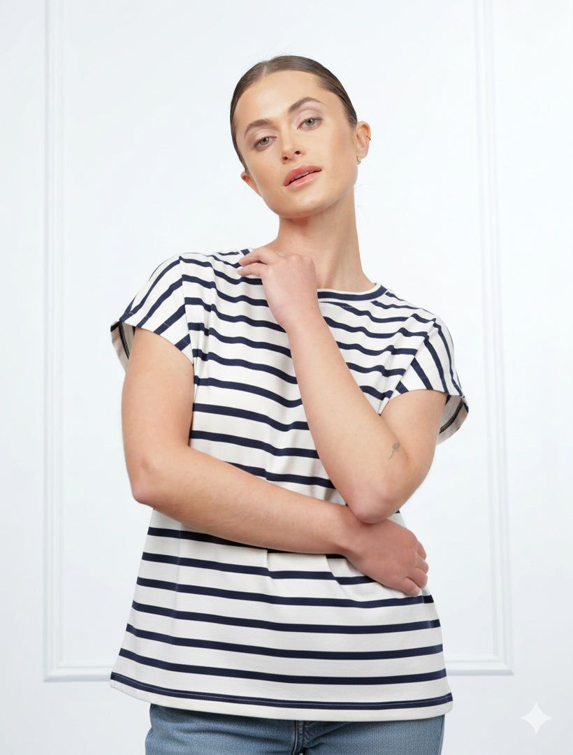 Campbell Tee Navy White