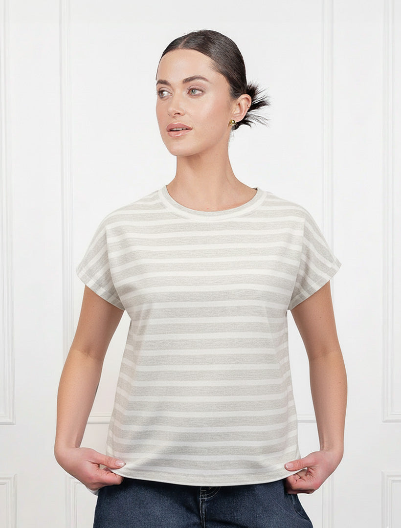 Campbell Tee Grey White