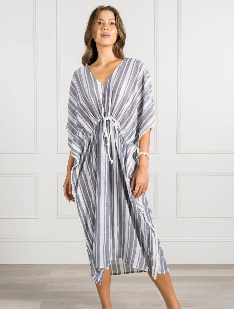 Capri navy striped kaftan