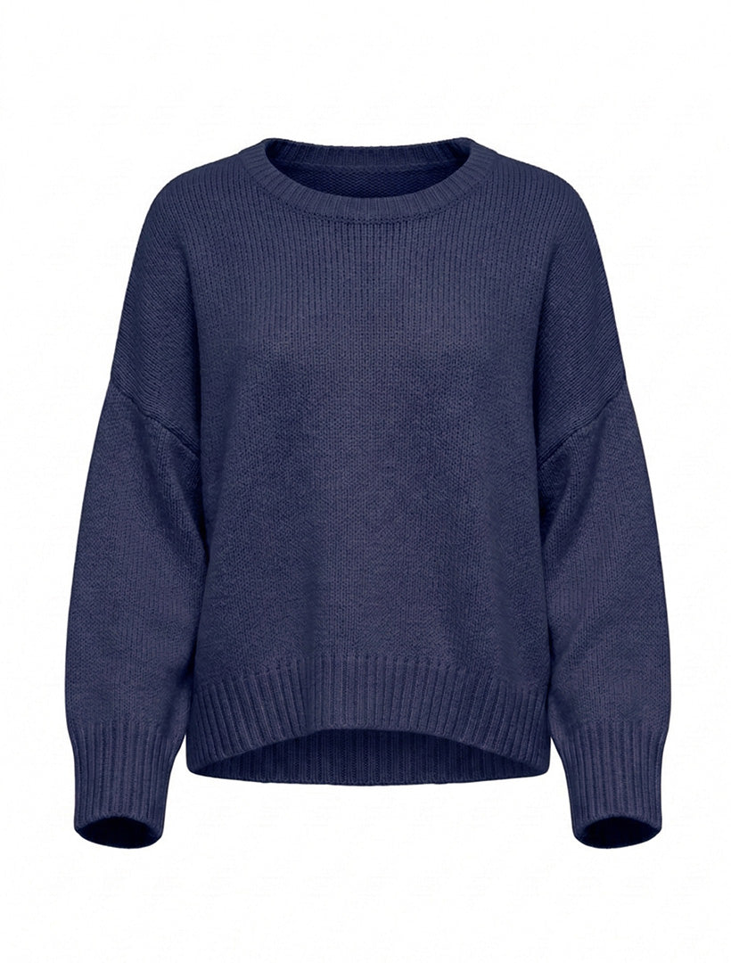 Carla Cotton Crew Neck Jumper Navy