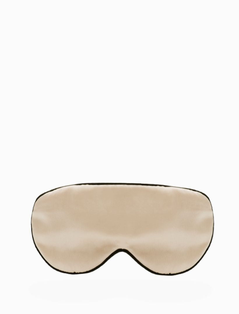 Front view - champagne silk eye mask