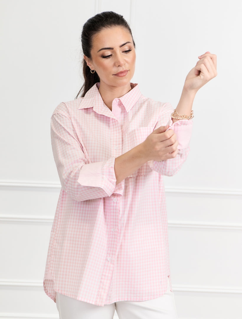 Charlie Gingham Shirt Pink