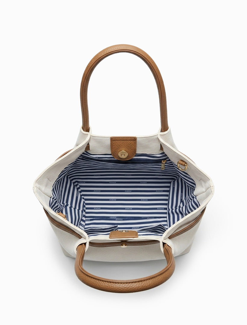 Chiswick Tote White Tan