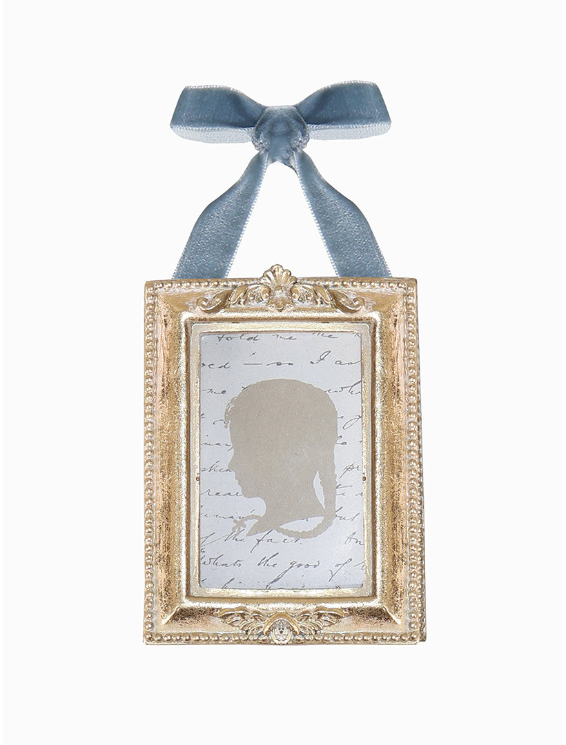 Front view - Christmas Frame rectangle blue ribbon