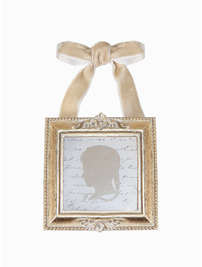 front view - Christmas Frame beige ribbon