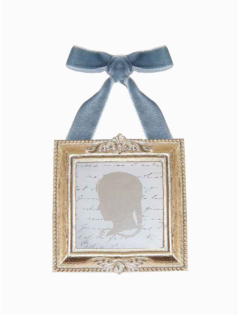 Front view - Christmas Frame rectangle blue ribbon