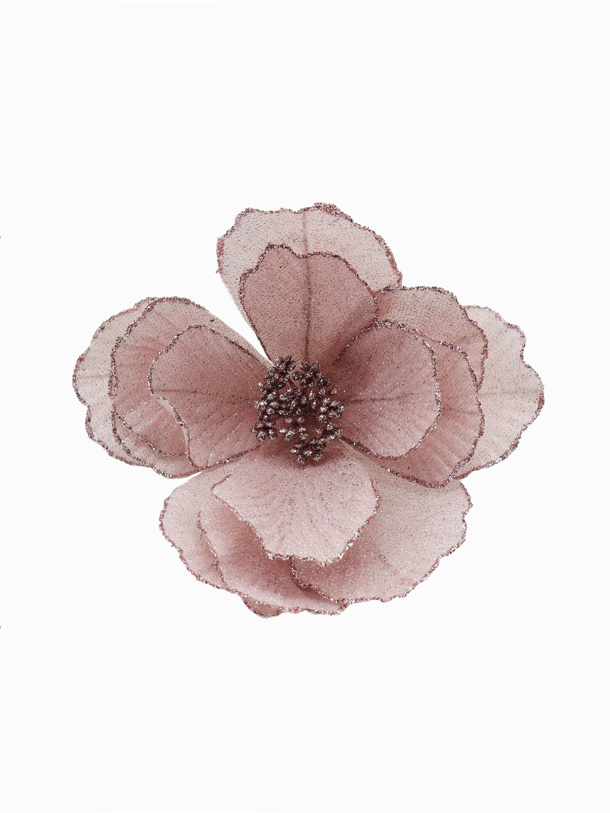 Pink Organza Peony Clip On