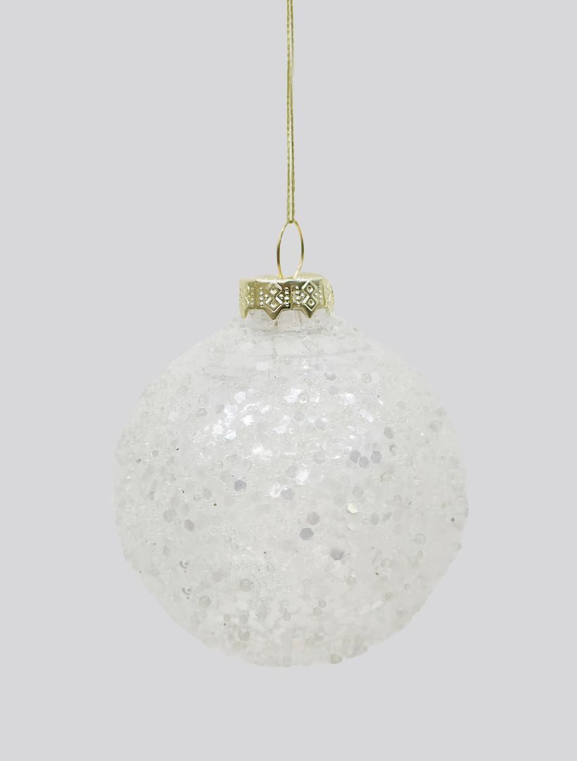 Front detail - Christmas bauble with glitter