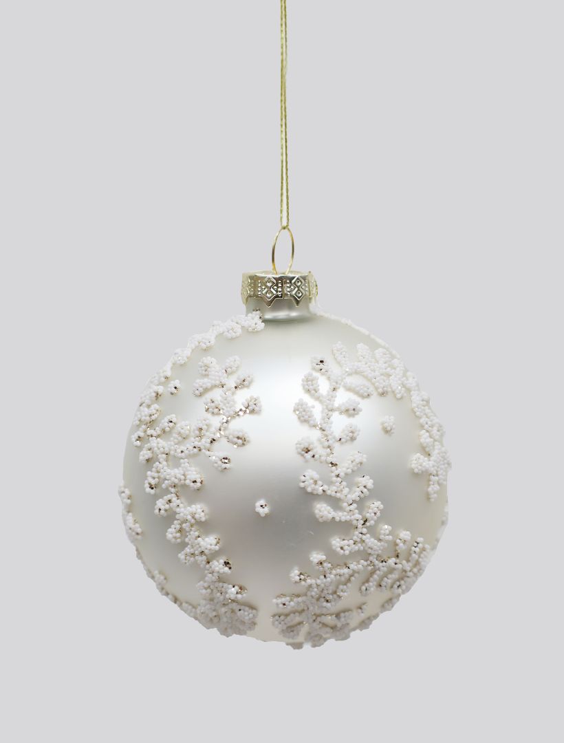 Front view - Christmas bauble with frost detail