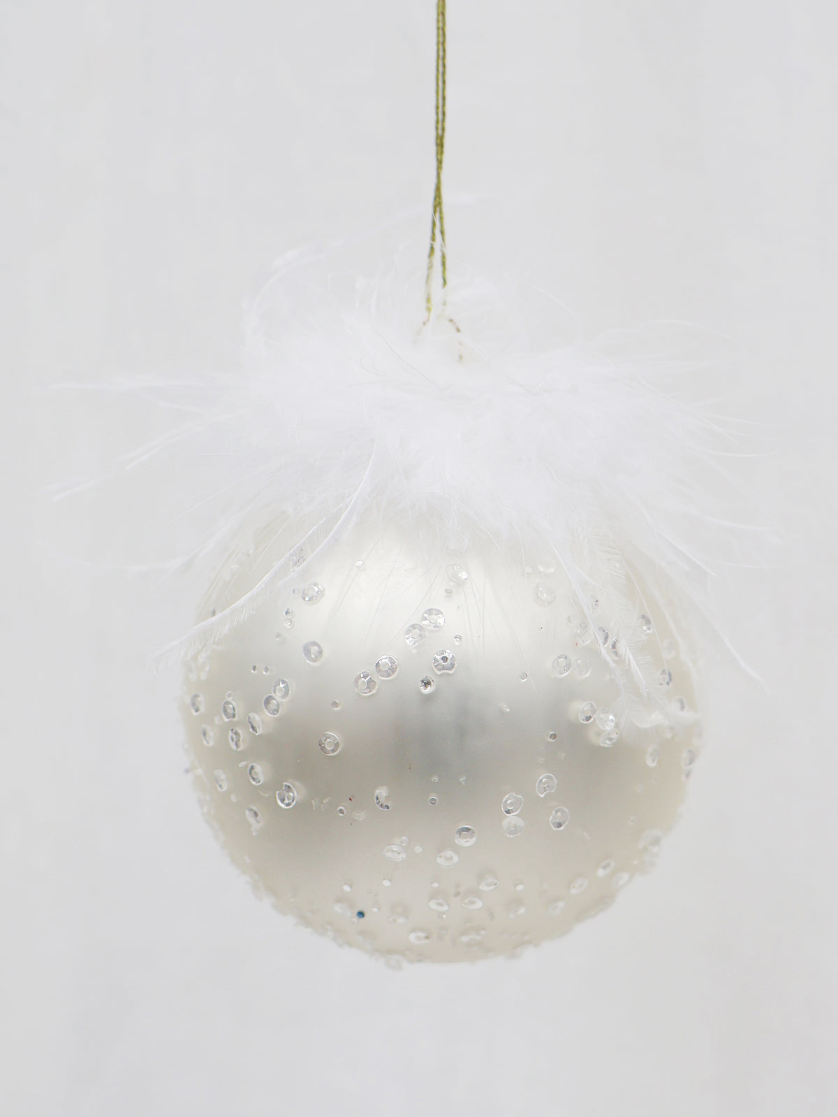 Front view - Christmas feathery bauble 