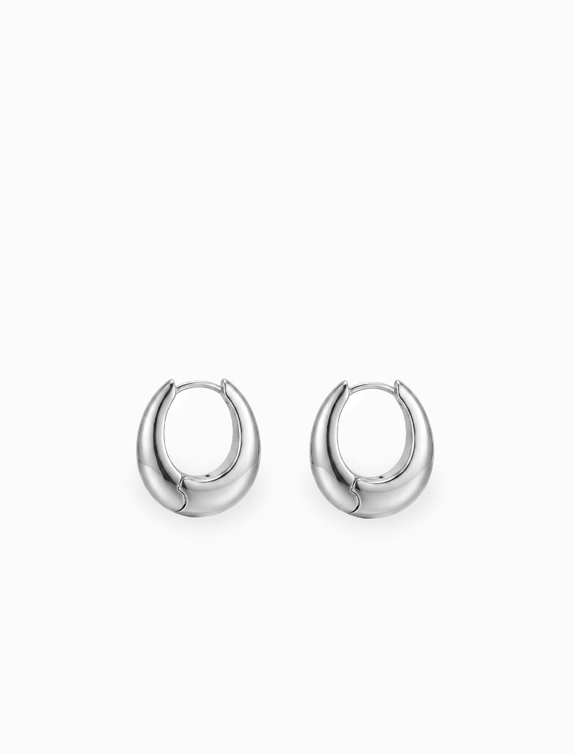 Classic Tear Hoops Rhodium