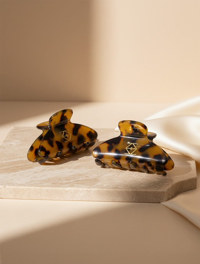 Logo Claw Clip Set of 2 Tortoise