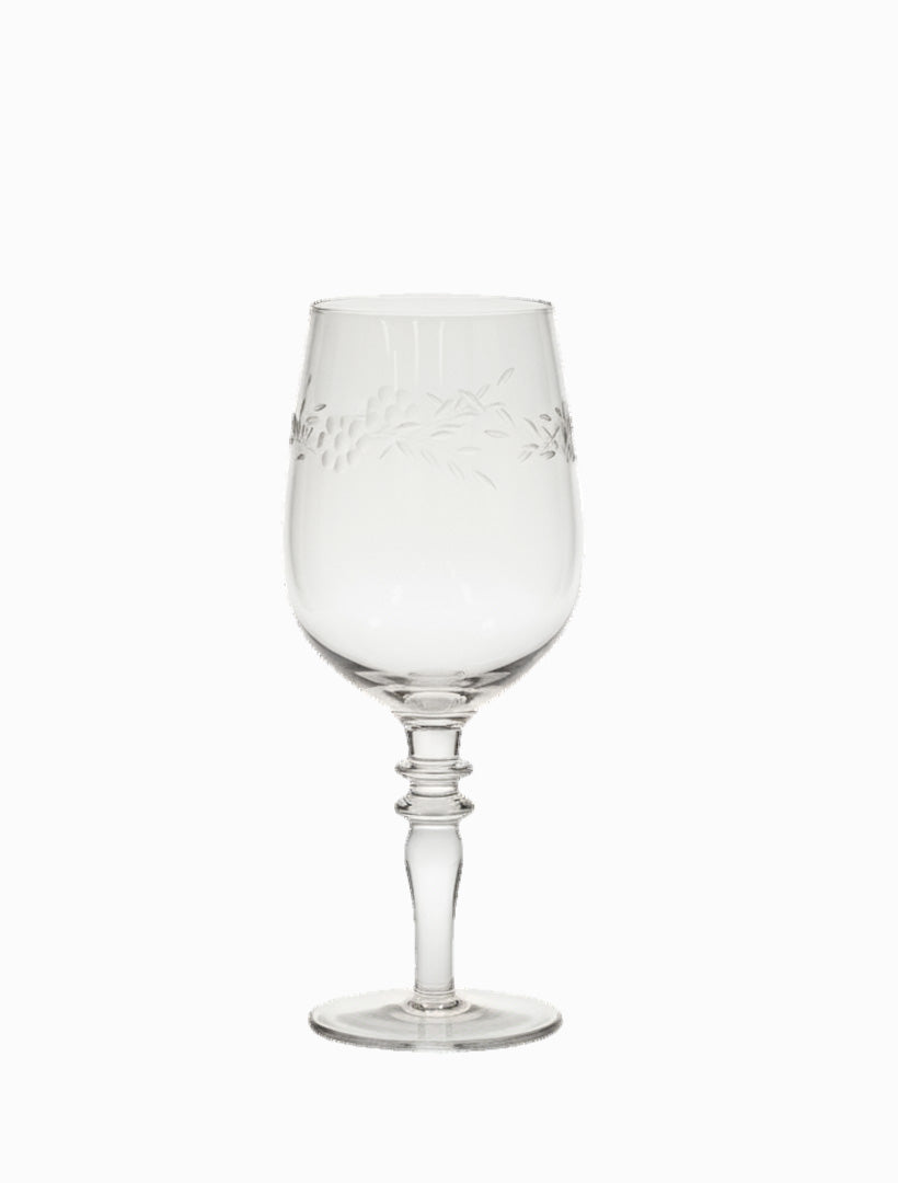 Jolie Fleur Crystal Wine Glasses Clear