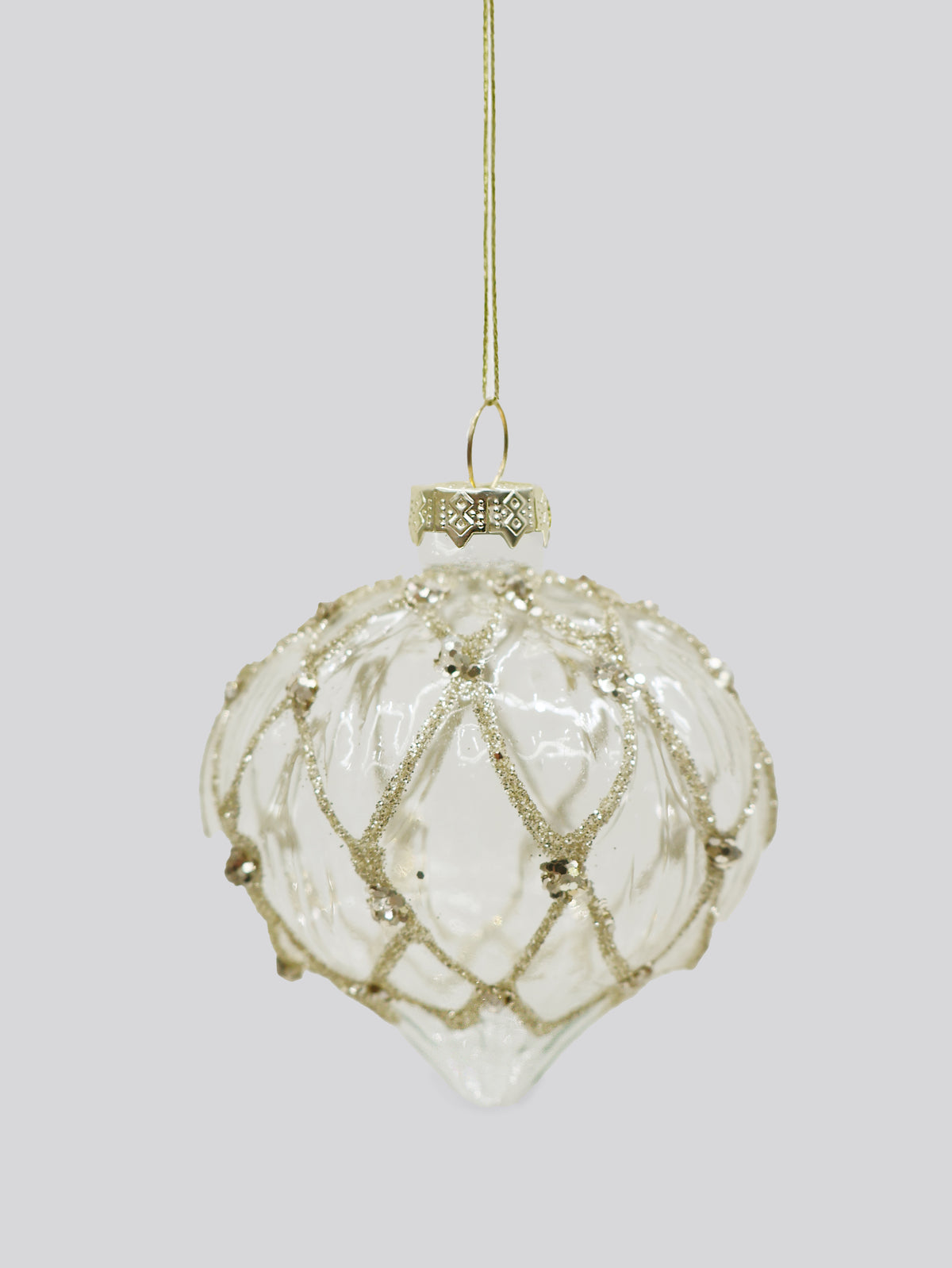 Scalloped Teardrop Bauble Clear