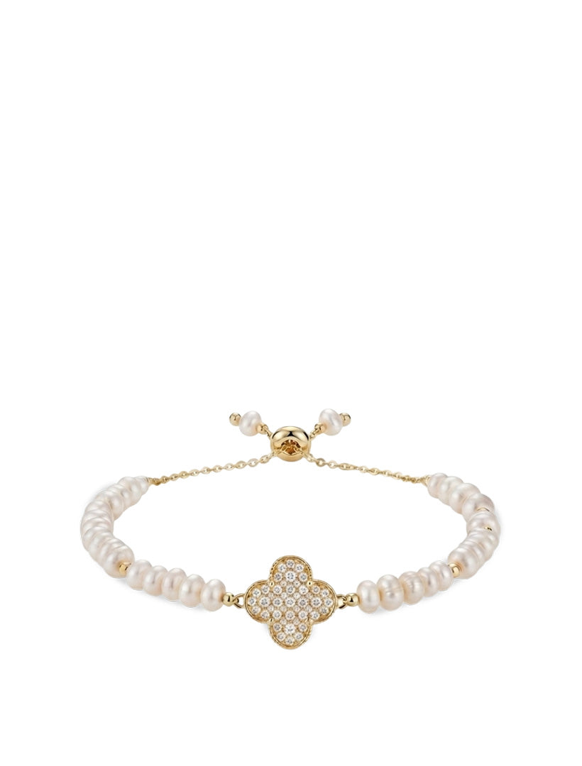 Clover Ajustable Pearl Bracelet