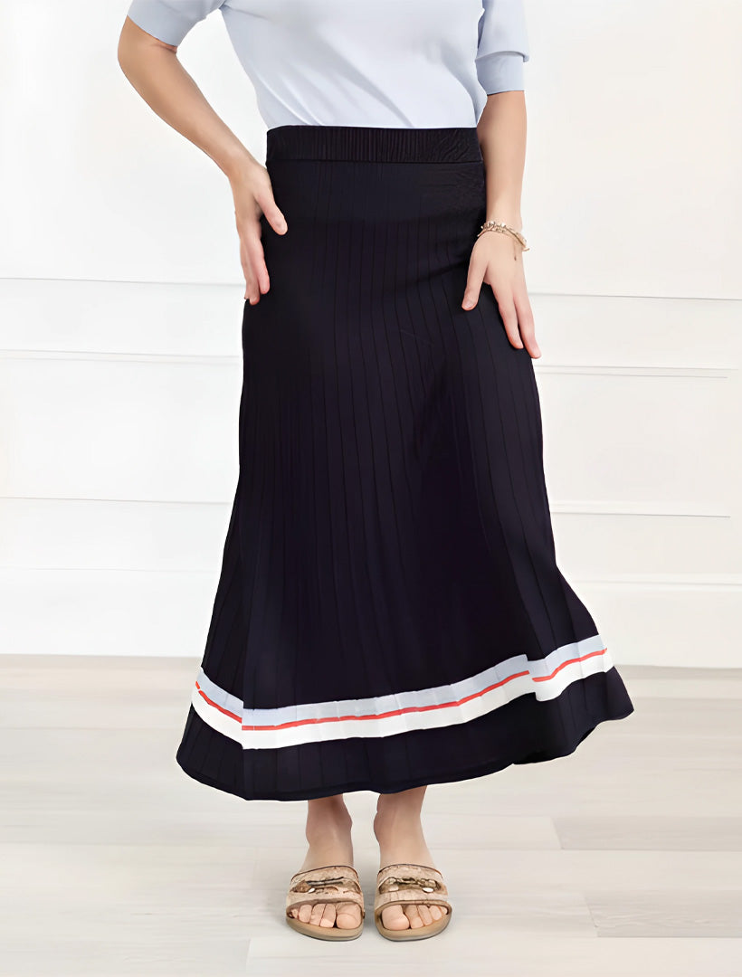 Sunray Knit Skirt Stripe Navy - FINAL SALE