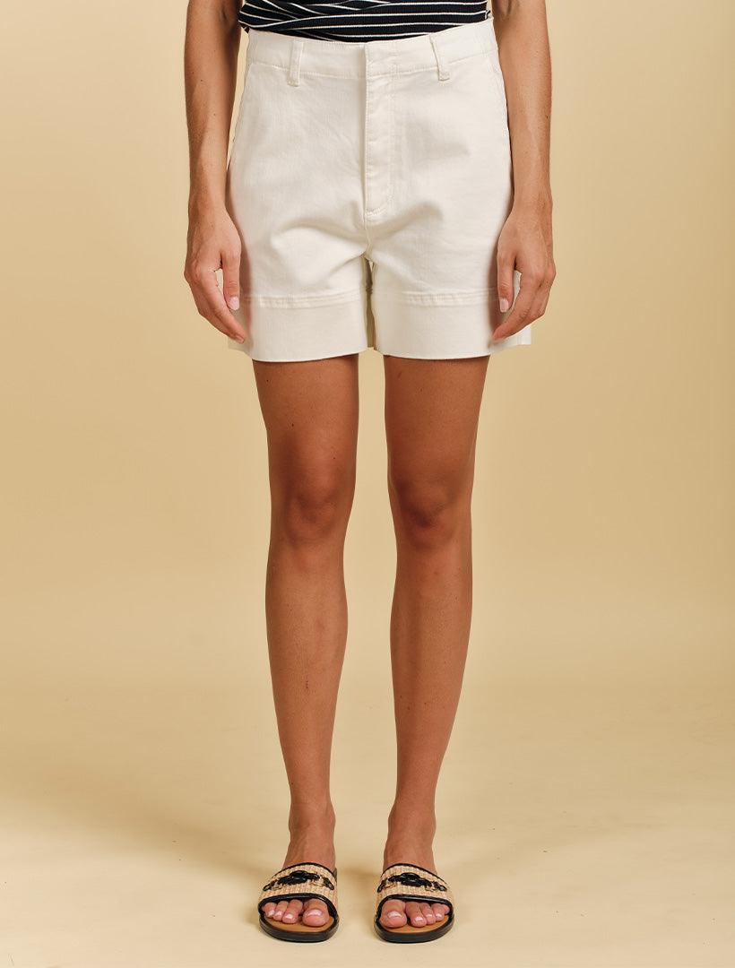 Daisy Denim Shorts White
