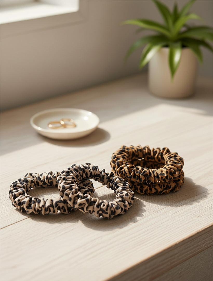 Denzel Hair Ties Set of 4 Leopard