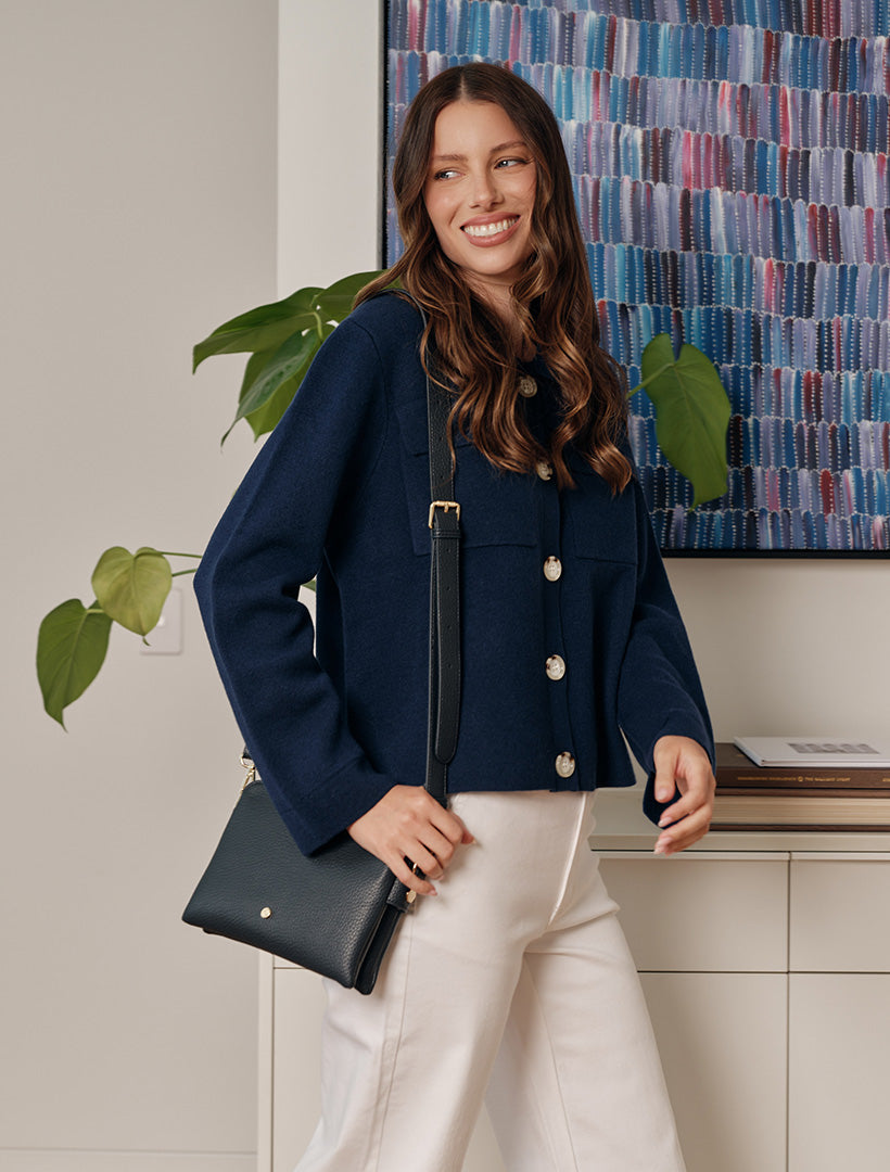Ellie Knit Jacket Navy