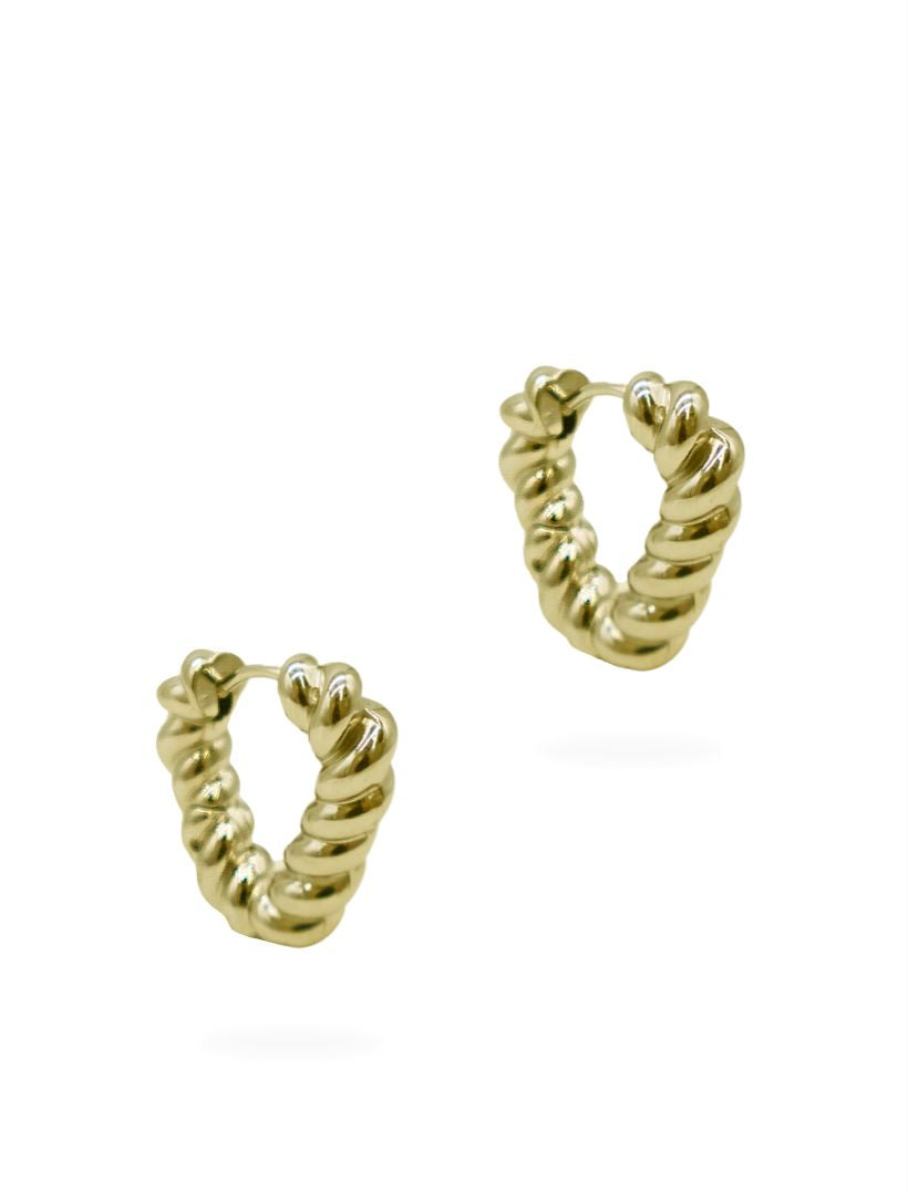 Triangle Rope Lever Hoops Gold