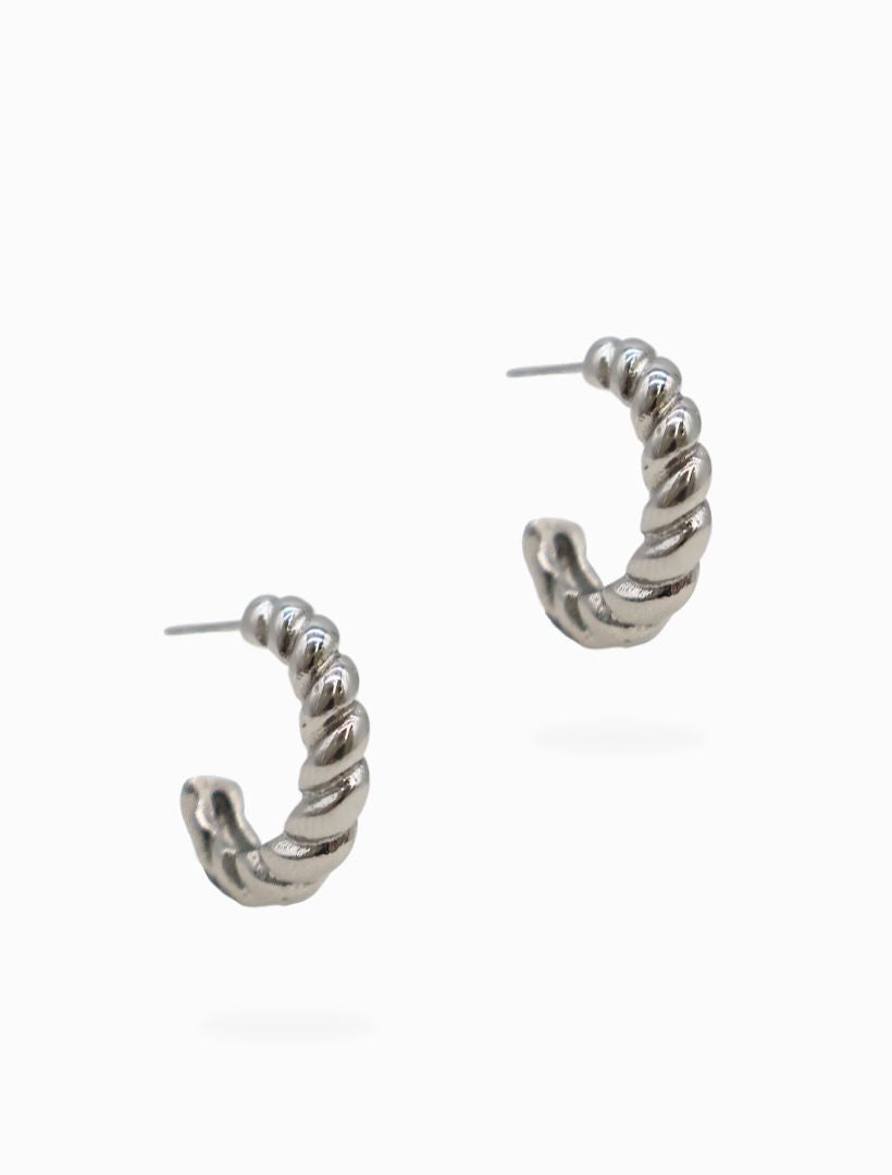 Small Rope Hoops Silver